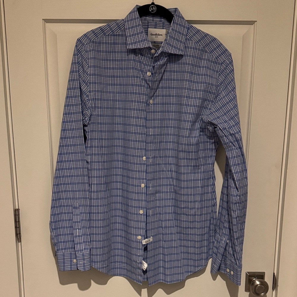 Goodfellow & Co Blue Checkered Button Down Shirt